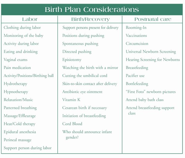 Sample Birthing Plan Template New Writing Your Birth Plan