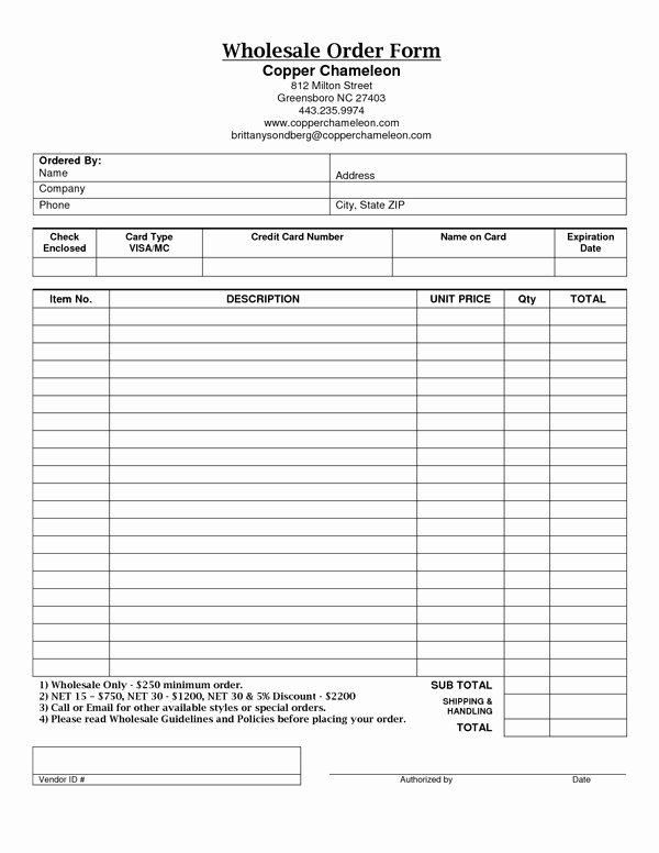 Sample order forms Template Lovely wholesale order form Sample forms
