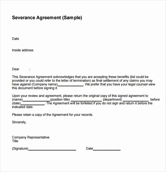 Sample Use Case Template Lovely Sample Severance Agreement – 8 Example format