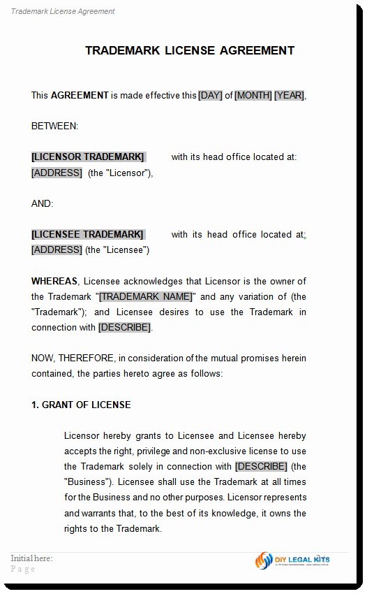 Sample Use Case Template Lovely Trademark License Licencing Agreement