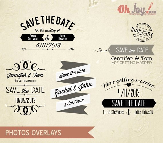 Save the Date Photoshop Templates Fresh Instant Download Save the Date Overlays by Ohjoyshop