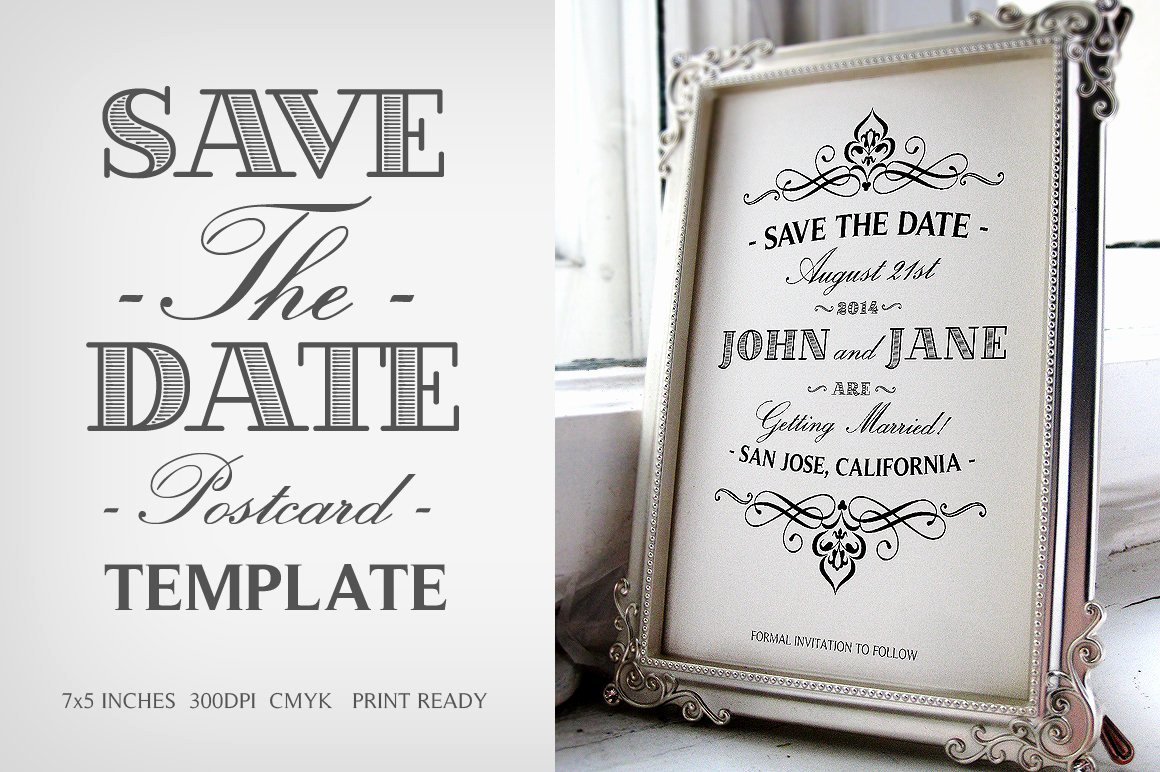 Save the Date Photoshop Templates Luxury Save the Date Postcard Template V 1 Wedding Templates