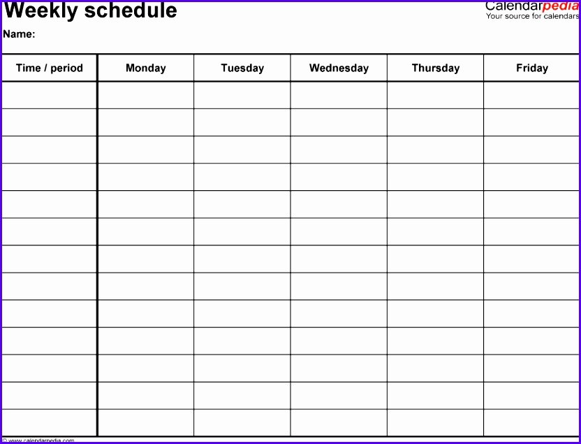 Schedule C Excel Template Fresh 10 Excel Weekly Calendar Template Exceltemplates