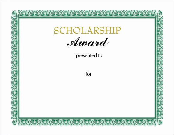 Scholarship Award Certificate Templates Best Of Sample Scholarship Certificate Template 9 Documents In