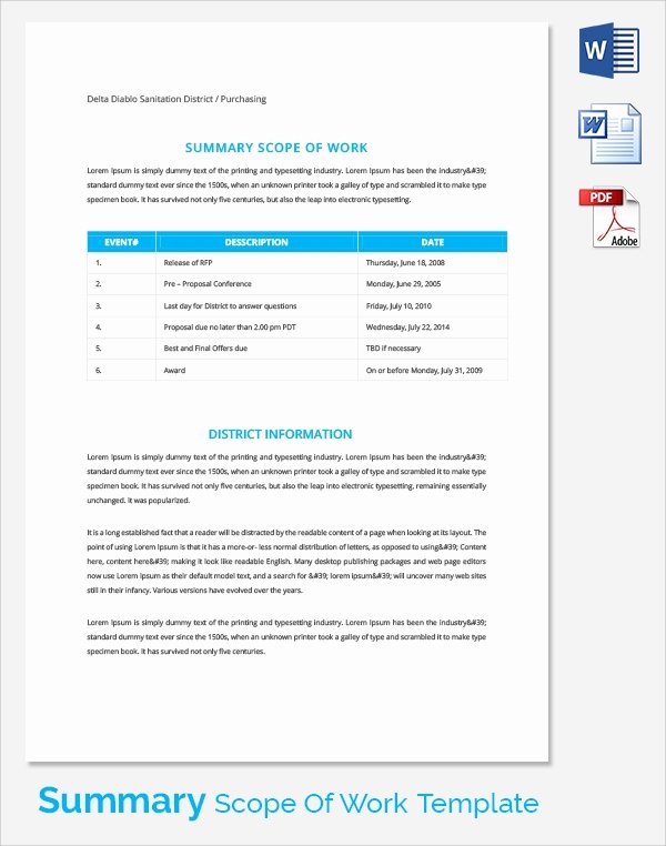 Scope Of Work Templates Best Of 23 Sample Scope Of Work Templates to Download