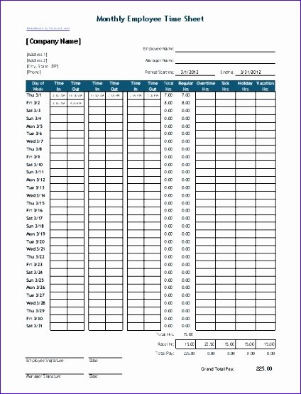 Semi Monthly Timesheet Template Excel Fresh 6 Timecard Template Excel 2010 Exceltemplates