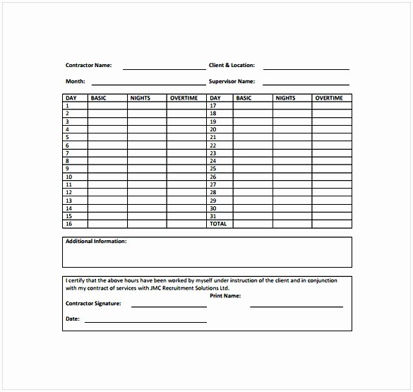 Semi Monthly Timesheet Template Excel Unique Monthly Timesheet Template