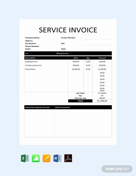 Service Invoice Template Pdf Awesome 154 Free Invoice Templates In Adobe Pdf [download now In