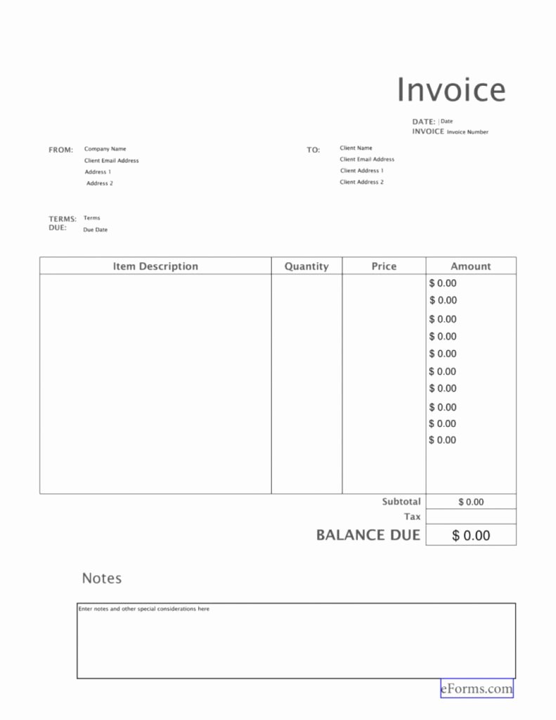 Service Invoice Template Pdf Awesome Amazing Free Blank Invoice Templates Pdf Eforms – Free