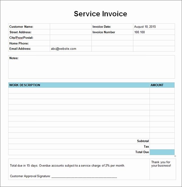 Service Invoice Template Pdf Best Of Service Invoice 28 Download Documents In Pdf Word