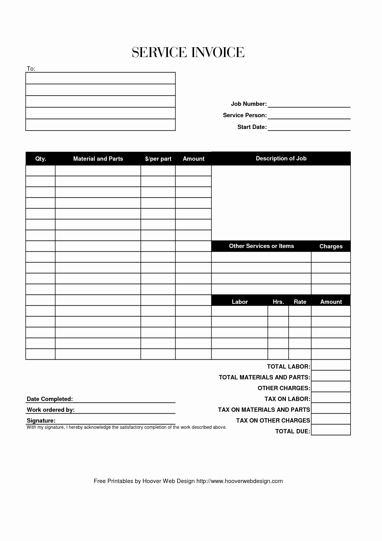 Service Invoice Template Pdf Fresh Hoover Receipts
