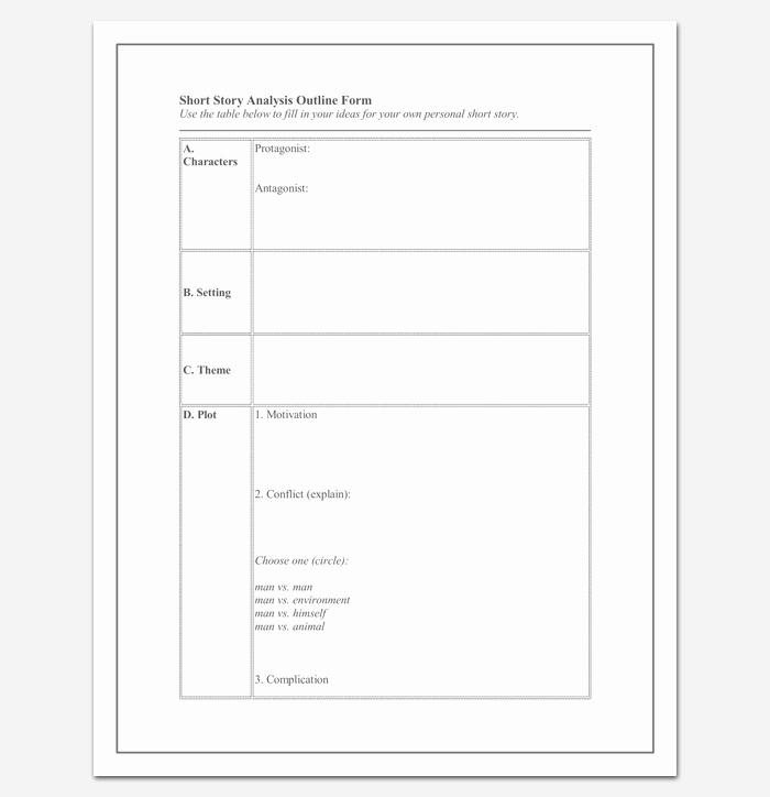 Short Story Template Word Best Of Story Outline Template 15 for Word and Pdf format