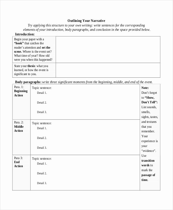 Short Story Template Word New Story Outline Template