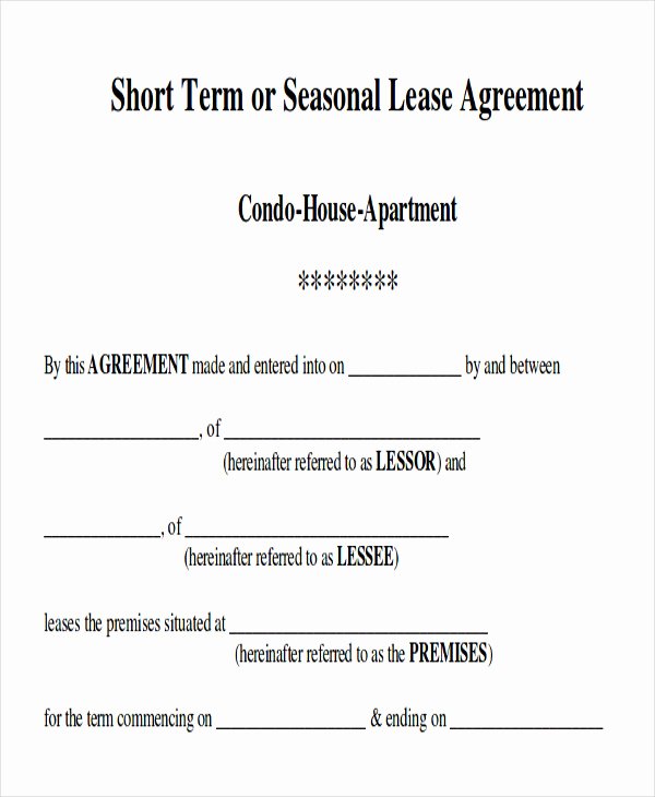 Short Term Rental Agreement Template Best Of Sample Short Term Rental Agreement 10 Examples In Word Pdf