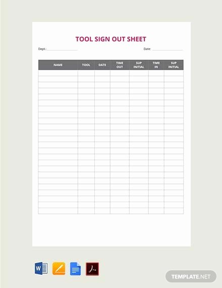 Sign In Out Sheet Template Fresh Free Sign Out Sheet Template Pdf Word