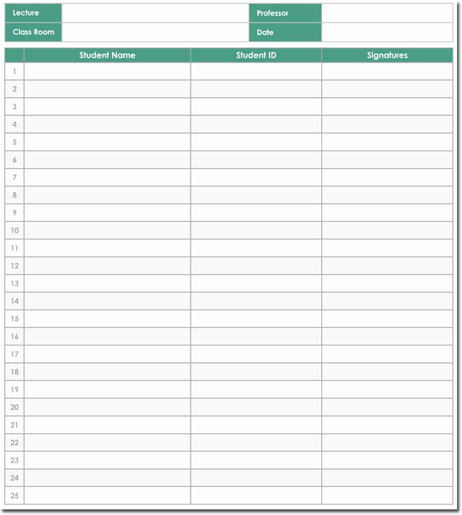 Sign In Sheet Template Excel Best Of 20 Sign In Sheet Templates for Visitors Employees Class
