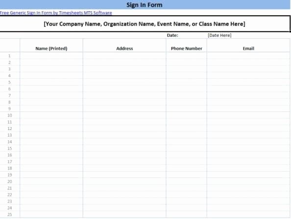 Sign In Sheet Template Excel Unique Microsoft Excel Templates 8 Sign In Sheet Excel Templates