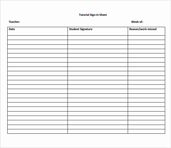 Sign In Sheet Template Pdf Inspirational Sample School Sign In Sheet 12 Documents In Pdf