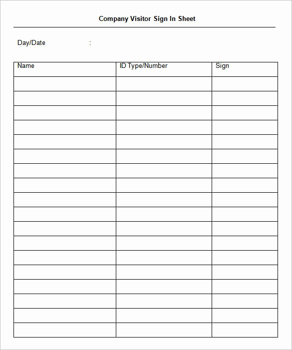 Sign In Sheet Template Pdf Unique 75 Sign In Sheet Templates Doc Pdf