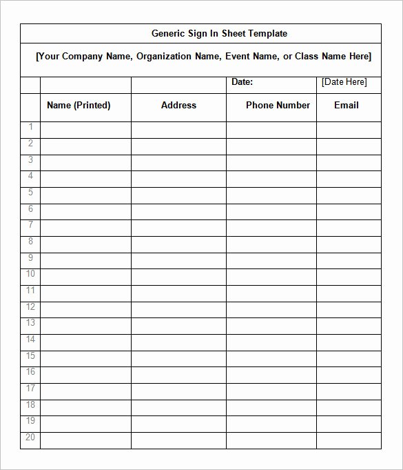 Sign In Sheet Template Word Best Of 75 Sign In Sheet Templates Doc Pdf