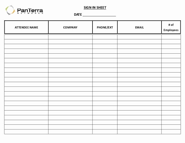 Sign In Sheets Template Elegant 4 Sign In Sheet Templates formats Examples In Word Excel