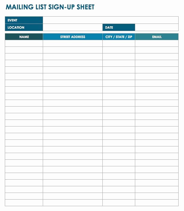 Sign Up Sheet Template Excel Beautiful Free Sign In and Sign Up Sheet Templates