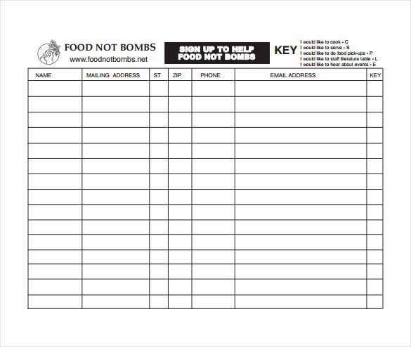 Sign Up Sheet Template Pdf Awesome 22 Sign Up Sheet Templates Free Sample Example format