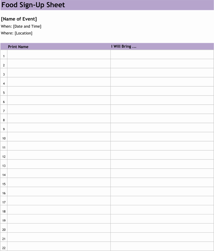 Sign Up Sheet Template Pdf Beautiful 26 Free Sign Up Sheet Templates Excel &amp; Word