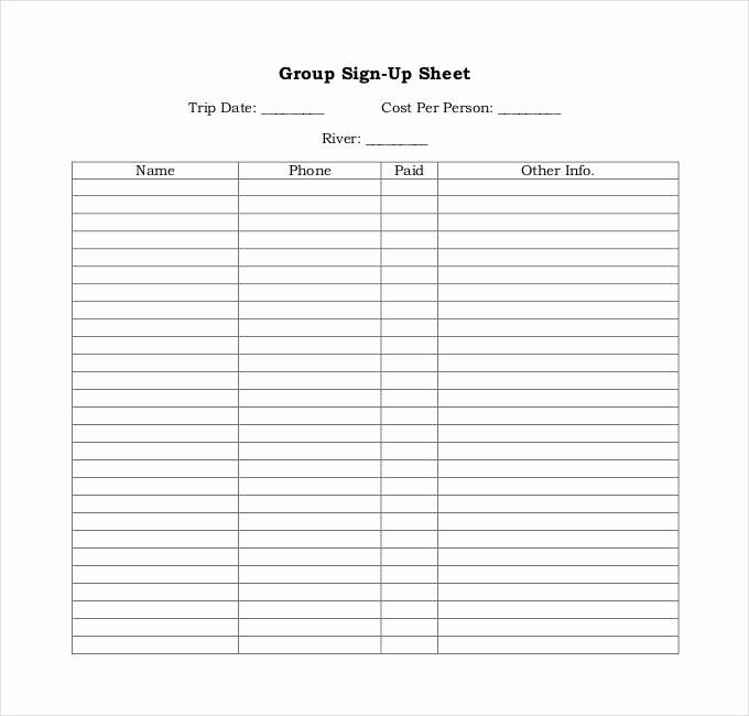 Sign Up Sheet Template Pdf Beautiful Sign Up Sheets 58 Free Word Excel Pdf Documents