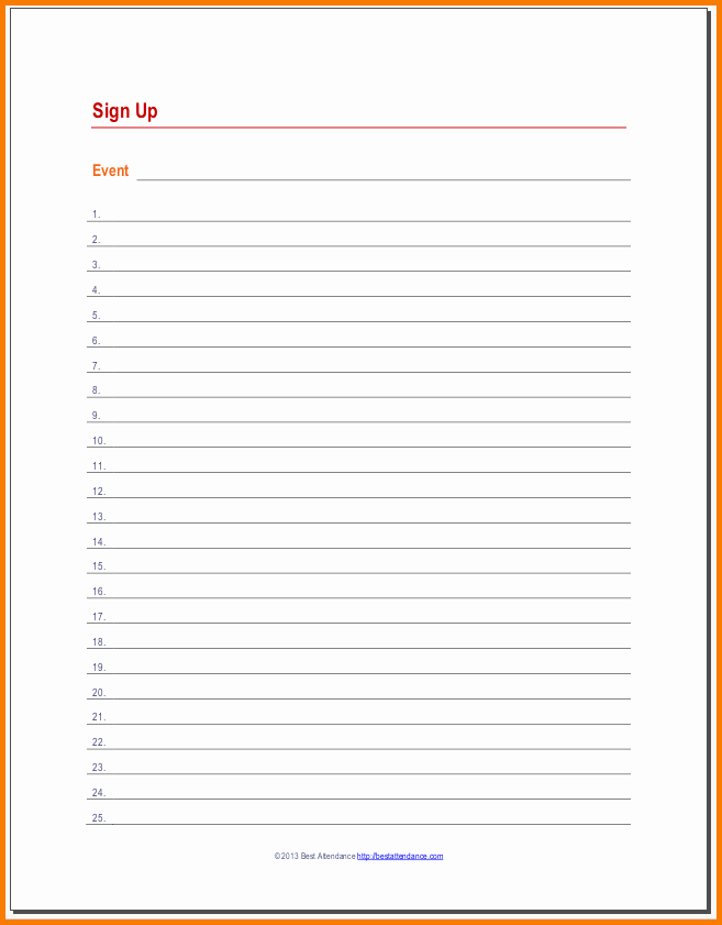 Sign Up Sheet Template Pdf Unique Sign Up Sheet Templates