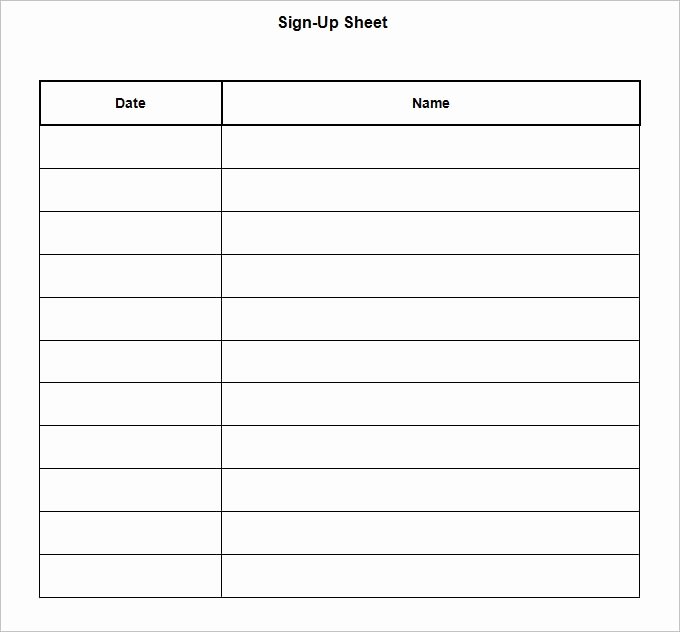 Sign Up Sheets Template Best Of Sign Up Sheet Template