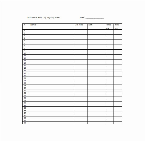 Sign Up Sheets Template Inspirational 22 Sign Up Sheet Templates Free Sample Example format