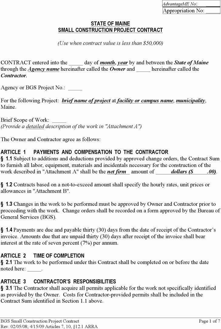 Simple Construction Contract Template Awesome 4 Simple Contract Template Free Download