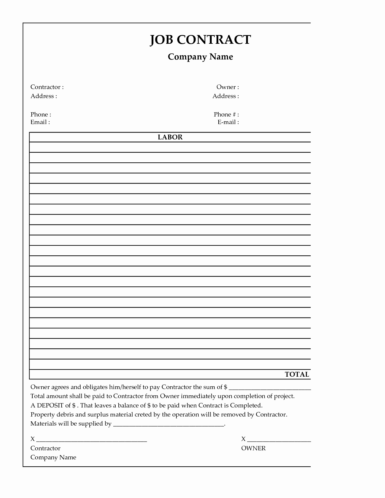 Simple Construction Contract Template Lovely 27 Of Simple Contractors Contract Template