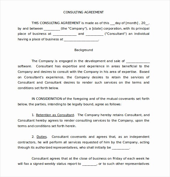 Simple Consulting Agreement Template Fresh 19 Consulting Agreement Templates Docs Pages