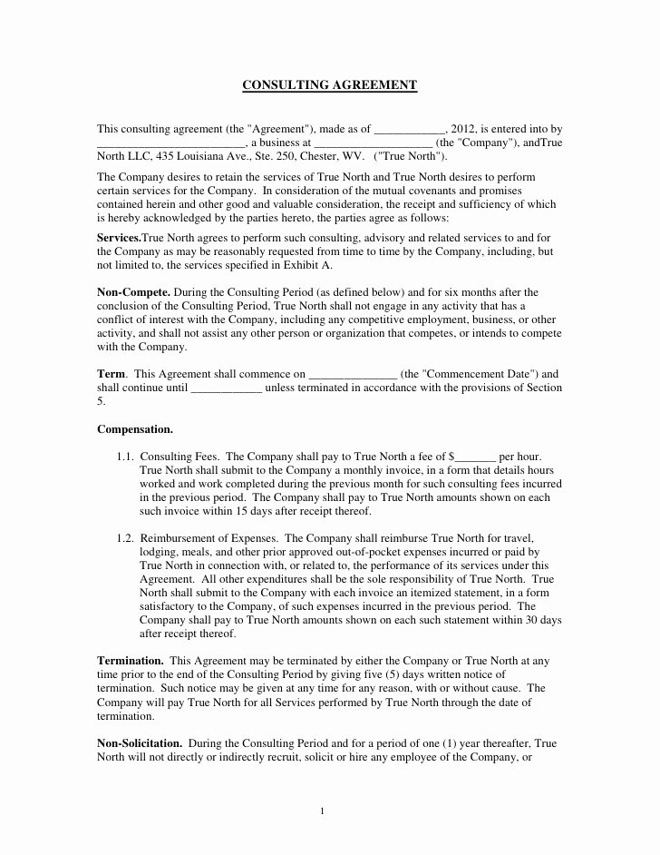 Simple Consulting Agreement Template Fresh Consulting Agreement