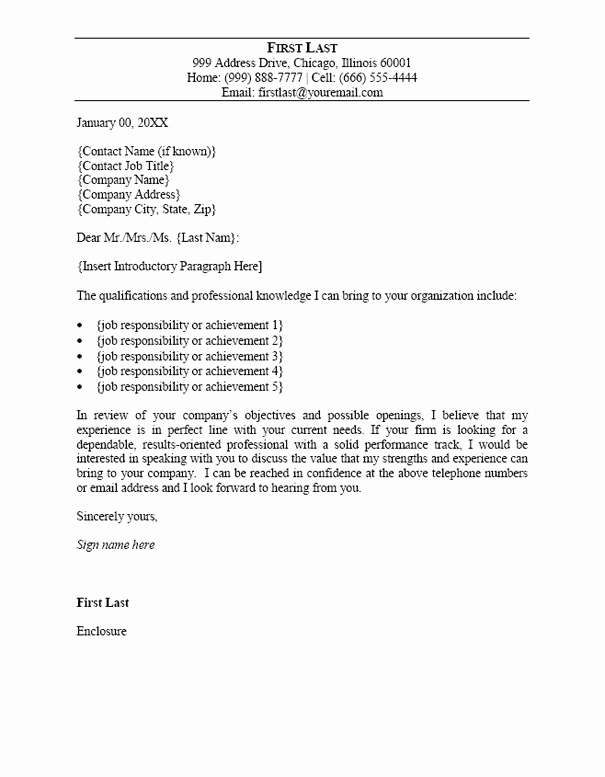 Simple Cover Letter Template Word Inspirational Cover Letter Template