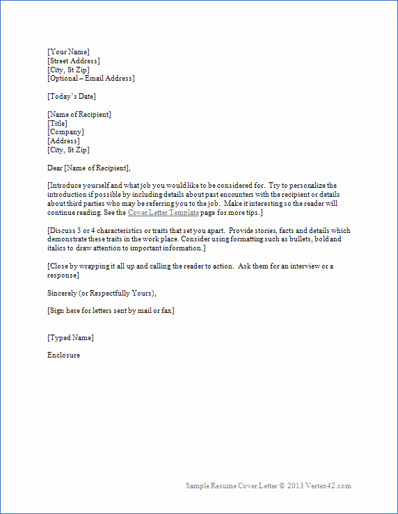 Simple Cover Letter Template Word Unique 5 Basic Cover Letter Templates – Word Templates
