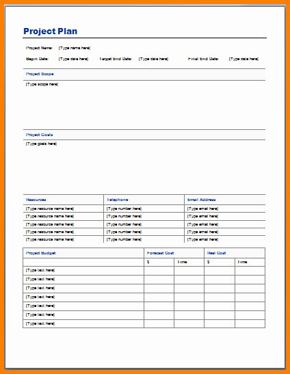 Simple Project Proposal Template Unique Project Plan Template Word