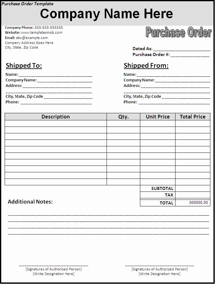 Simple Purchase order Template Fresh Business Purchase order form and Samples to Inspire You