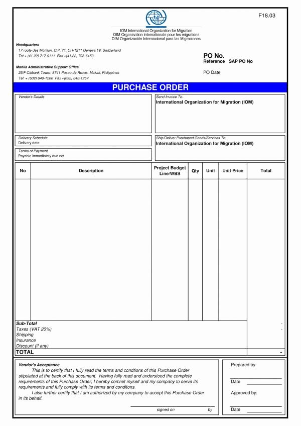 Simple Purchase order Template Fresh Free 13 Simple Purchase order Templates In Pdf