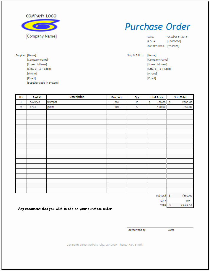 Simple Purchase order Template Lovely Excel Template Small Business Purchase order Excel