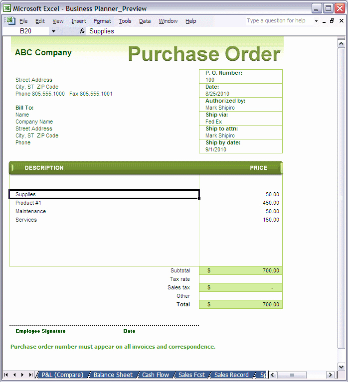 Simple Purchase order Template Lovely Template Purchase order