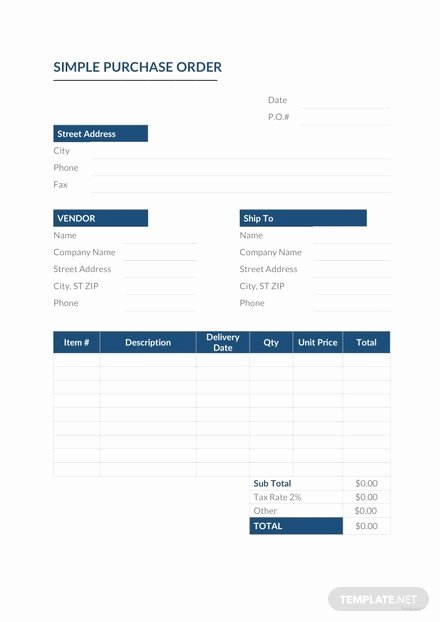 Simple Purchase order Template New International Purchase order Template Download 38 order
