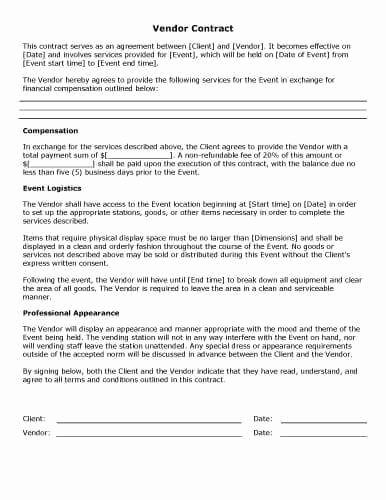 Simple Vendor Agreement Template Awesome 32 Sample Contract Templates In Microsoft Word