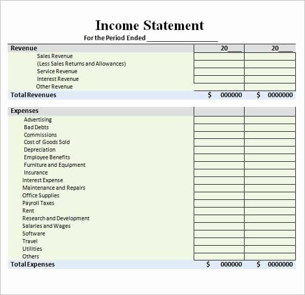 Simplified Income Statement Template Luxury 6 Free In E Statement Templates Word Excel Sheet Pdf