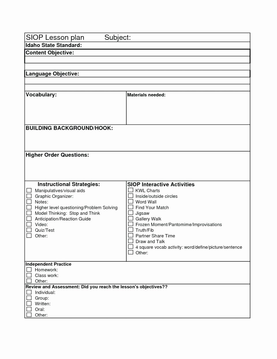 Siop Lesson Plan Template 3 Beautiful 020 Siop Model Lesson Plan Template Gcu Tinypetition