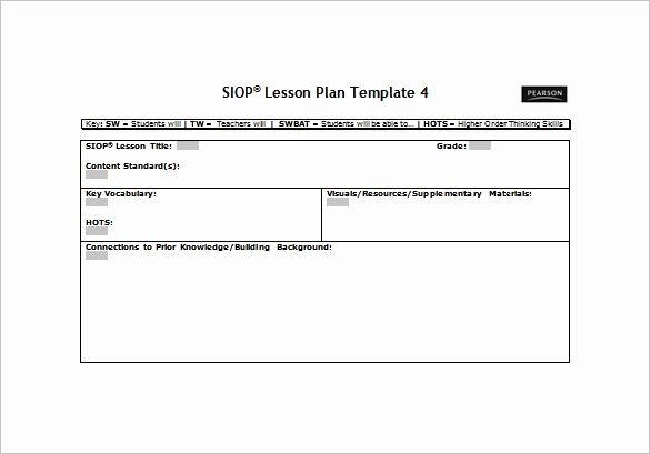 Siop Lesson Plan Template 3 Fresh Siop Lesson Plan Template Free Word Pdf Documents