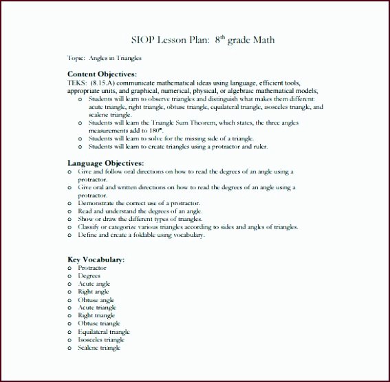 Siop Lesson Plan Template 3 New 9 Lesson Plan Templates Template Update234