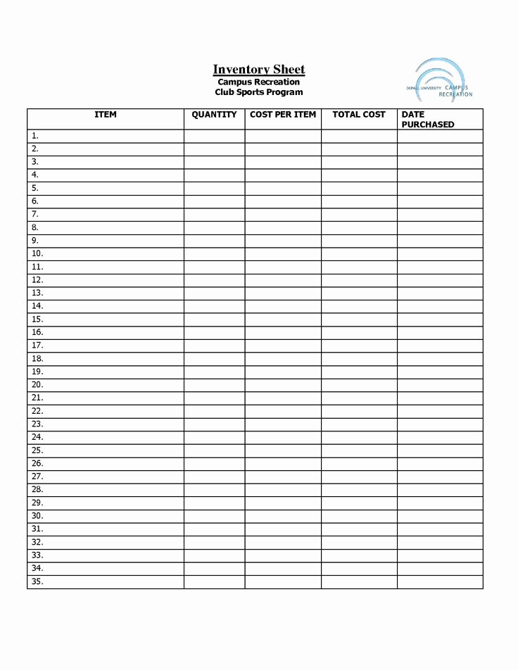 Small Business Inventory Spreadsheet Template Inspirational Free Printable Inventory Sheets